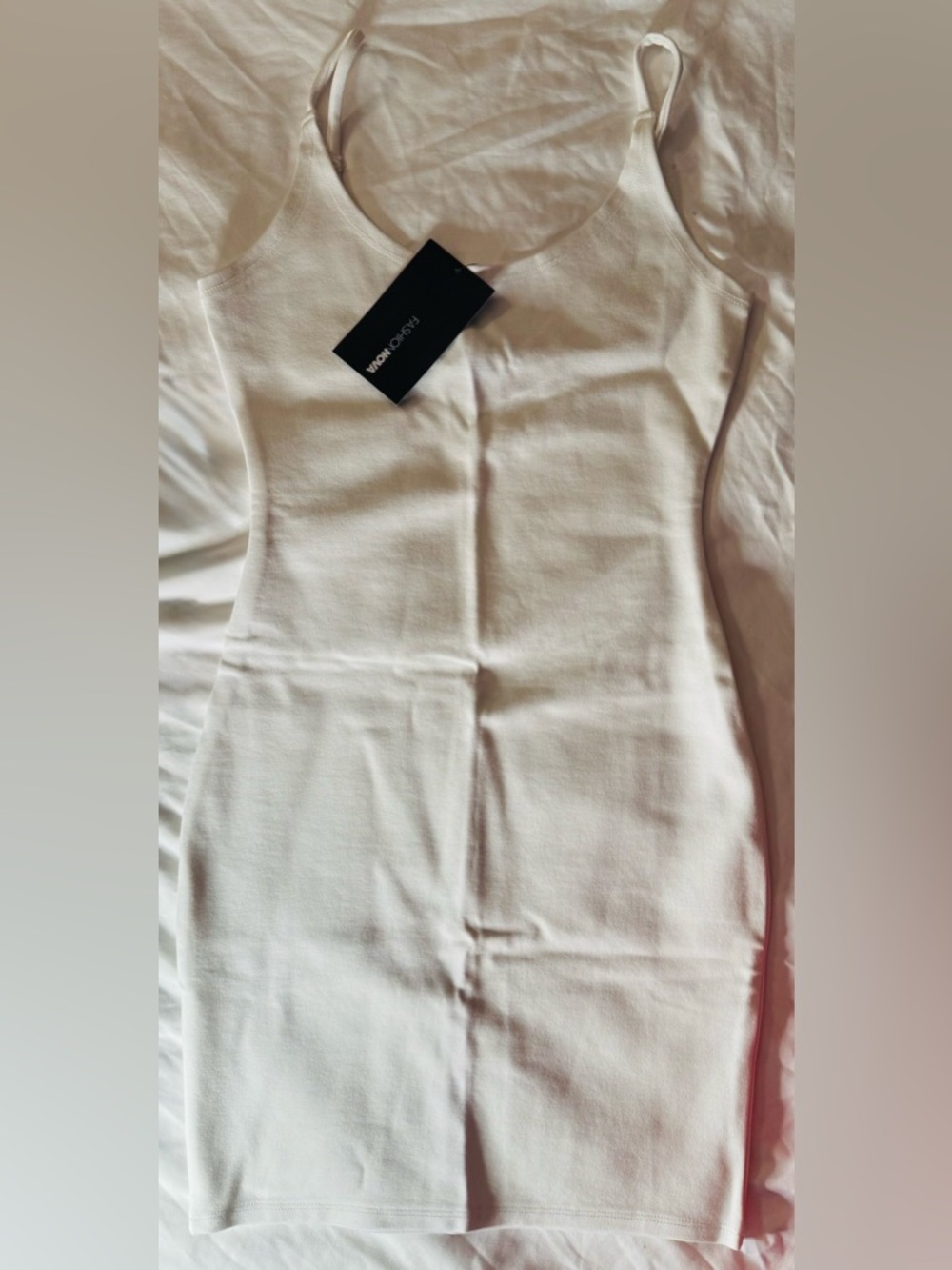 Fashion Nova White Tank Bodycon Dress